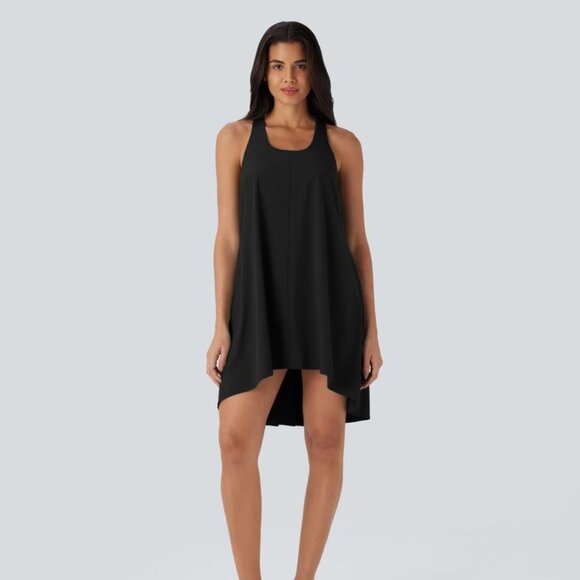 Halara Breezeful Racer Pocket High Low Flowy Mini Quick Dry Casual Dress Size 1X - Picture 1 of 4